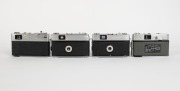 MINOLTA: Four black and chrome rangefinder cameras - one c. 1959 Minolta A3 [#107799] with Rokkor-TE 45mm f2.8 lens [#1109470], one c. 1964 Minolta Uniomat III [#406766] with Rokkor 45mm f2.8 lens, one c. 1966 Minolta A5 [#432355]&nbsp;with Rokkor 45mm f2.8 le - 3