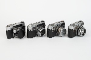 TAIYODO: Four c. 1960s rangefinder cameras - one Lightomatic II [#R12483] with Biokor-S FC 45mm f1.9 lens [#109382], one Beaumat [#S4485] with Biokor FC 45mm f2.8 lens [#21388] and lens cap, and two Beauty LMs [#L21717 & #L7676] with Beauty-S FC 45mm f1.9