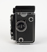 FRANKE & HEIDECKE: Black-body Rolleiflex&nbsp;T&nbsp;TLR camera [#2166036], c. 1959, with Carl Zeiss Tessar 75mm f3.5 lens [#3487177] and Synchro-Compur shutter. - 6