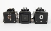 MEOPTA: Three early-1950s made-in-Czechoslovakia&nbsp;TLR cameras - one Flexaret II with Mirar&nbsp;80mm f4.5 lens and Prontor-S shutter, one Flexaret III with Mirar 80mm f3.5 lens&nbsp;and Prontor-S shutter, and one Flexaret IV with Mirar 80mm f3.5 lens and Prontor-S s - 3