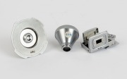 LEITZ: Three late 1930s Leica attachments in chrome - one SEROO&nbsp;sports finder, one LWHOO magnifier, and one TUVOO&nbsp;adapter for VIOOH viewfinder. (3 items) - 2
