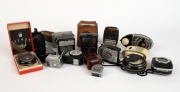 VARIOUS MANUFACTURERS: Sixteen light meters - two versions of the&nbsp;Bertram&nbsp;Electric Bewi with&nbsp;one in leather pouch, one Bertram Amateur in maker's box, one Gossen&nbsp;Bolex for H Reflex,&nbsp;one Gossen Ombrux in leather case, one Gossen Color Finder, one Acweeco. 