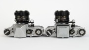 TOKYO KOGAKU: Two c. 1957 SLR cameras - one Topcon R [#154249] with Auto-Topcor 58mm f1.8 lens [#288105], and one Topcon R [#154532] with Auto-Topcor 58mm f1.8 lens [#286944] and waist-level viewfinder. (2 cameras) - 4