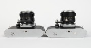 TOKYO KOGAKU: Two c. 1957 SLR cameras - one Topcon R [#154249] with Auto-Topcor 58mm f1.8 lens [#288105], and one Topcon R [#154532] with Auto-Topcor 58mm f1.8 lens [#286944] and waist-level viewfinder. (2 cameras) - 5