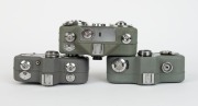 ZEISS IKON: Three c. 1950s 8mm movie cameras - one Movikon 8 [#J50414] with Movitar 10mm f1.9 lens [#3259530], one Movikon 8B [#S28307] with Tessar 10mm f1.9 lens [#2601794], and one Movinette 8B [#Q02803] with Triotar 10mm f2.8 lens [#1920800].&nbsp;(3 movie - 4