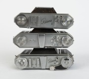 KODAK: Three vertical-folding cameras - one c. 1937 Retina I 141 with Ektar 50mm f3.5 lens [#1250712], one c. 1949 Retina II 014 with Retina-Xenon 50mm f2 lens [#2203286] in maker's box, and one Retina Ia 015 with Retina-Xenar 50mm f2.8 lens [#3254034].&nbsp;( - 4