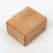 SAKURA SEIKI: Original wooden box for Petal subminiature camera, c. 1948, with 'Made in Occupied Japan' print on base. - 3