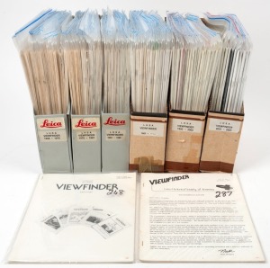 LEITZ: Approximately 130 issues of the Leica Historical Society of America's 'Viewfinder' quarterly journal, spanning from the very first issue through to the third quarter of 2003, each sealed in a plastic sleeve. (130 items)