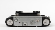 WHITE: Stereo Realist Model 1041 stereo camera [#A41427], c. 1950, with dual f3.5 lenses. Unusual design with viewfinder at bottom of camera and integrated flip-up lens cap. - 4