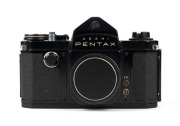 ASAHI KOGAKU: 1957 Pentax AP SLR camera body [#136613], in black, with metal body cap. - 2