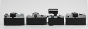 MIRANDA: Four c. 1970s 35mm cameras with front lens caps - one Sensorex, one Sensomat, one Auto Sensorex EE, and one Sensoret with EF-1 flash unit and wrist strap.&nbsp;(4 cameras) - 3