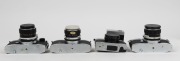MIRANDA: Four c. 1970s 35mm cameras with front lens caps - one Sensorex, one Sensomat, one Auto Sensorex EE, and one Sensoret with EF-1 flash unit and wrist strap.&nbsp;(4 cameras) - 5