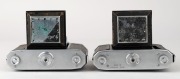 MAMIYA: Two c. 1947 Mamiya-6 IV horizontal-folding cameras - one [#39838] with Zuiko&nbsp;75mm f3.5 lens [#68280] and 'Made in Occupied Japan' engraving on base, and one [#79472] with Zuiko F.C. 75mm f3.5 lens [#208415].&nbsp;(2 cameras) - 5