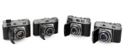 KODAK: Four late 1950s vertical-folding cameras - one Retina IIc 020 with Retina-Xenon 50mm f2.8 lens [#3982022], one Retina Ib 018 with Retina-Xenar 50mm f2.8 lens [#4350061], one Retina IIIc 021 I&nbsp;with Retina-Xenon C 50mm f2 lens [#7366523], and one Ret