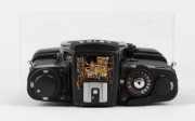 LEITZ: Black Leica R4 camera body and R4 Motor Winder cutaway model, c. 1980, mounted on transparent base with 'Ernst Leitz Wetzlar GMBH' engraving. - 4