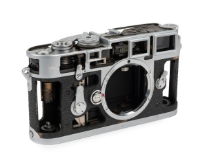 LEITZ: Chrome Leica M3 camera body cutaway model, c. 1957.