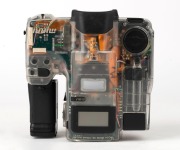 RIKEN: Transparent-body Ricoh Mirai SLR camera [#47109329], c. 1988, with Ricoh Zoom 35-135mm f4.2-5.6 lens. Believed to be one of less than twelve to be produced. - 3