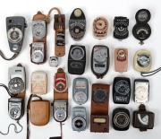 VARIOUS MANUFACTURERS: Twenty-five light meters, many in leather cases, issued by brands such as Sekonic, Minolta, Astron, General Electric, Capital, Bewi, Paton Electrical, Kalimar, Unittic, American Bolex Company, Bertram, Primat, and Chuo Electronic.&nbsp;(