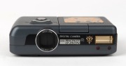 RIKEN: Limited-edition 'Principality of Zeon' DC-3G digital camera [#300246], c. 1998, in grey with Ricoh 5-15mm f3.8 lens together with maker's box, data cable, and SmartMedia card. Featuring gold imagery from the Gundam Japanese animation franchise, the - 2