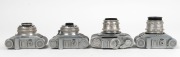 EHO-ALTISSA: Four c. 1950s viewfinder cameras - one Altix&nbsp;IV with Tessar&nbsp;T 50mm f3.5 lens [#3397585], one Altix&nbsp;IV with Trioplan V 50mm f2.9 lens [#1430500], one Altix IV with Tessar&nbsp;T 50mm f2.8 lens [#4093840], and one Altix-NB with Tessar 50mm f2.8 lens - 4