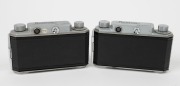 KONICA: Two Konica (I) rangefinder cameras, c. 1948, with Hexar 50mm f3.5 lenses. Both with 'Made in Occupied Japan' embossed into leather on base; one of them additionally&nbsp;has 'Konishiroku' embossed onto camera back. (2 cameras) - 4