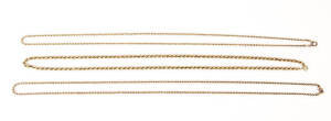 NECKLACES: Three 9ct gold Prince of Wales necklaces. 32 grams.