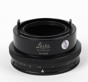 LEITZ: Extremely rare mint condition VTOOX aperture setting ring for Elmar 50mm f2.8 lens, c. 1960.