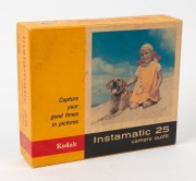 KODAK: Seven c. 1970s compact cameras - one Instamatic 25 in maker's box, one Instamatic 33, one Instamatic 56 X in maker's box with film roll/strap/flash cube, one Instamatic 133 with maker's box, one Instamatic 155 X, one Instamatic 233 X in maker's box - 3