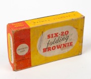 KODAK: Five c. late 1930s vertical-folding cameras - one Six-20 Folding Brownie with maker's box, one Junior 620, one Brownie Pliant Six-20, and two Jiffy Kodak Six-20 Series II models (one with maker's box and instruction booklet). (5 cameras) - 2