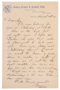 1902 - 1913 A CORRESPONDENCE BETWEEN CHARLES BROWNLOW AND ALEC "DOOKIE" McKENZIE OF GEELONG A remarkable archive of 43 original letters,2 cards and 10 notices sent by Charles Brownlow, in his capacity of Secretary of the Geelong Cricket & Football Club,