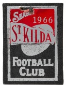 ST. KILDA: 1966 Member's Season Ticket (#5809), with Fixture List, details of the Club Leadership & holes punched for each game attended; issued in the name of M.E.. Moss. Accompanied by Season Tickets for 1961 - 1965 issued to the same supporter. (6 tick - 7