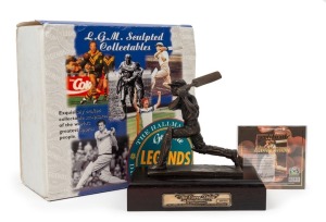 "Sir Donald Bradman - The Cover Drive" limited edition bronze sculpture, with certificate of Limitation (#283/500) and all original documentation in original packaging.
