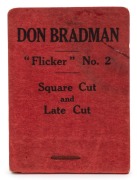 DON BRADMAN "Flicker No.2" Square Cut and Late Cut, complete booklet by Flicker Productions Ltd., 113b Earls Court Road, London; 1930. Provenance: The Clarrie Grimmett Collection; his family by descent. - 2