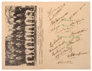 THE AUSTRALIAN CRICKET TEAM, SOUTH AFRICA TOUR, 1935-36 Christmas Card and Fixture List, featuring a photograph of the whole touring party, signed in ink by all fifteen, including Victor Richardson (Captain), Stan McCabe (Vice-Capt.), Grimmett, Oldfield, - 2