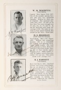 "AUSTRALIAN XI ENGLISH TOUR 1934" Orient Line souvenir programme and fixture list(with cover artwork by Walter Jardine) featuring individual photographs of the Australian team, each signed individually in pen. Provenance: The Clarrie Grimmett Collection; - 2