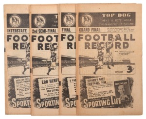 'The Football Record': 1949 2nd Semi-Final, North Melbourne v Carlton; Final, North Melbourne v Essendon; Grand Final, Carlton v Essendon; together with the scarce June 25 Interstate Football Record (Victoria v W.A.) (Total: 4). Essendon defeated Carlton 