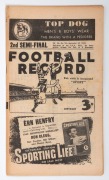 'The Football Record': 1949 2nd Semi-Final, North Melbourne v Carlton; Final, North Melbourne v Essendon; Grand Final, Carlton v Essendon; together with the scarce June 25 Interstate Football Record (Victoria v W.A.) (Total: 4).&nbsp;Essendon defeated Carlton - 3