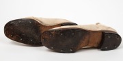 Circa 1934 pair of Cricket Boots; well made of white canvas on the outer with tan leather soles stamped "DERWENT..."; each boot with 11 studs on each boot, the lace-ups with 9 pairs of eyelets. (2). Worn by Grimmett during his final season with the Austra - 3