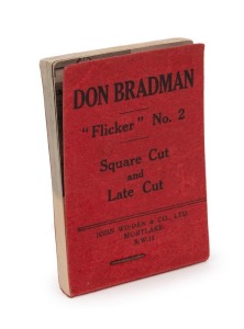 DON BRADMAN "Flicker No.2" Square Cut and Late Cut, complete booklet by Flicker Productions Ltd., 113b Earls Court Road, London; 1930. This edition with Wisden advertising to front and back covers. Provenance: The Clarrie Grimmett Collection; his family b