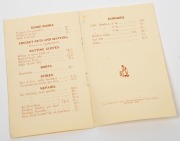 "Cricketware Price List" early 1930s, for Stevens & Rowe Sports Depot, Gawler Place, Adelaide; 8-pages featuring an action photo of Clarrie Grimmett on the front cover; 14 x 9cm. Rare. Provenance: The Clarrie Grimmett Collection; his family, by descent. - 2