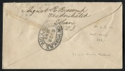 DANISH WEST INDIES - Postal History: June 1899 usage of bi-coloured&nbsp;3c,&nbsp; 4c&nbsp; and 10c [the 3c and 10c with inverted frame] on beautiful registered cover to Camden, NEW JERSEY.&nbsp;FREDERIKSTED sans-serif cds's&nbsp;and well-struck vertical magenta DWI registration&nbsp; - 2