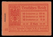 GERMANY: 1919 (Mi.MH12) 3Mk Germania type, with 5 complete panes; superb MUH condition.