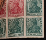 GERMANY: 1919 (Mi.MH12) 3Mk Germania type, with 5 complete panes; superb MUH condition. - 3