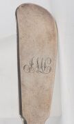 ALEXANDER DICK rare Colonial Australian fiddle pattern soup ladle with engraved monogram, circa 1830s, stamped "A.D." with lion passant, crowned leopard's head, E and monarch's head, 35cm long, 322 grams. PROVENANCE: Shapiro, Emporium Auction, 23 Septemb - 3