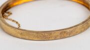 FISCHER of Geelong antique 15ct yellow gold bangle with engraved decoration, 19th century, ​​​​​​​6.2cm wide, 7 grams - 3