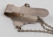 INGRAM BROTHERS of Melbourne, rare Australian silver chatelaine decorated with a lyrebird, 19th/20th century, stamped "INGRAM BROS. STL. SILVER", 26cm long - 4