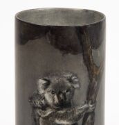ADA NEWMAN hand-painted porcelain koala vase, signed "Ada Newman, N.S.W., Australia, 1922", 20cm high - 2