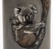 ADA NEWMAN hand-painted porcelain koala vase, signed "Ada Newman, N.S.W., Australia, 1922", 20cm high - 3
