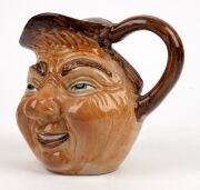 LITHGOW POTTERY face jug in the manner of Martin Brothers, impressed kangaroo mark to base "Lithgow", 15cm high - 2