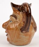 LITHGOW POTTERY face jug in the manner of Martin Brothers, impressed kangaroo mark to base "Lithgow", 15cm high - 3